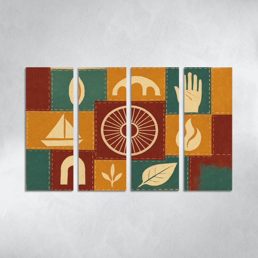 Diaspora Quilt Banner modern paintings frame
