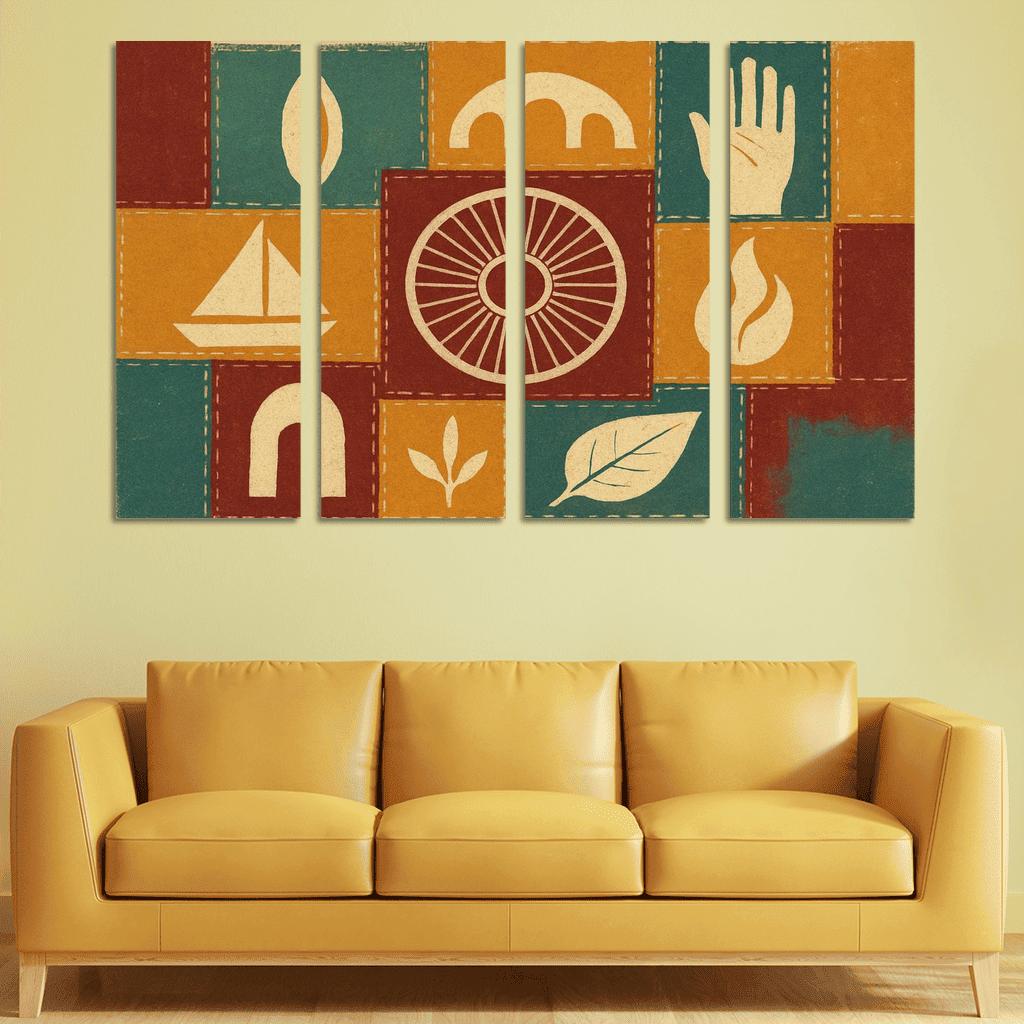 Diaspora Quilt Banner modern paintings frame