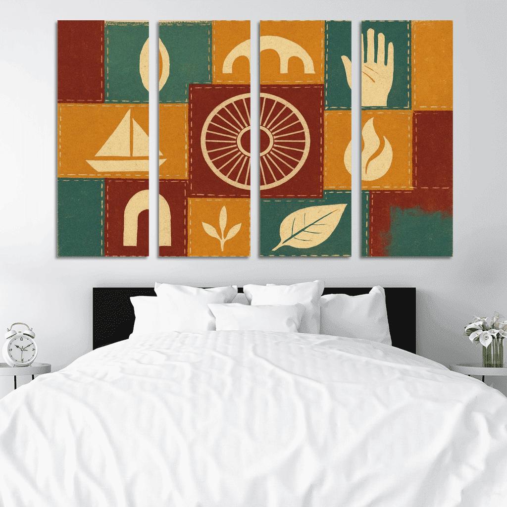 Diaspora Quilt Banner modern paintings frame