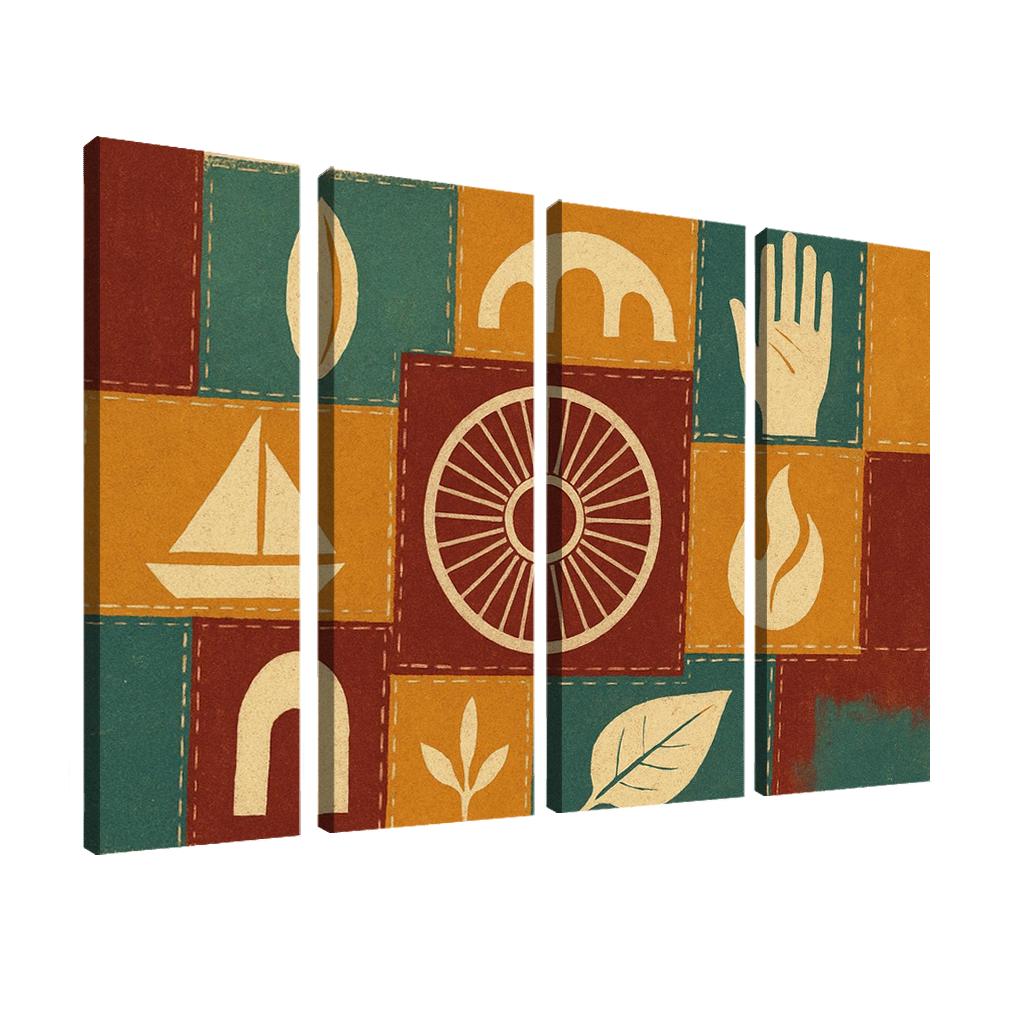 Diaspora Quilt Banner modern paintings frame