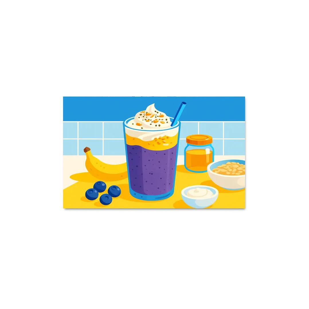 Blueberry Banana Sunshine Smoothie wall decor