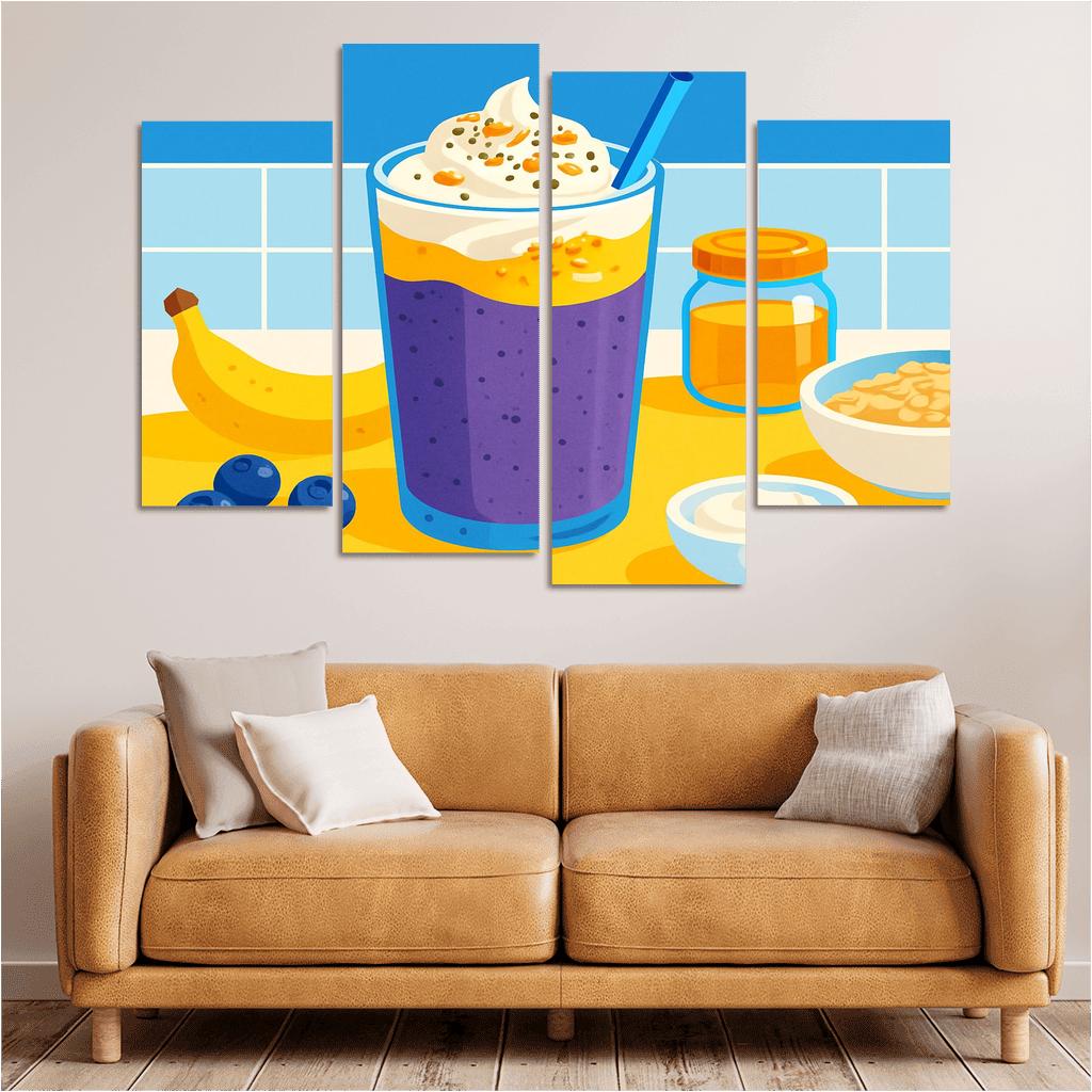 Blueberry Banana Sunshine Smoothie wall decor