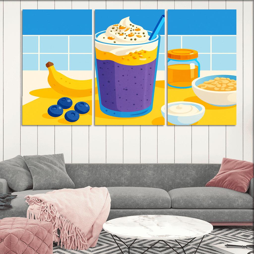 Blueberry Banana Sunshine Smoothie wall decor