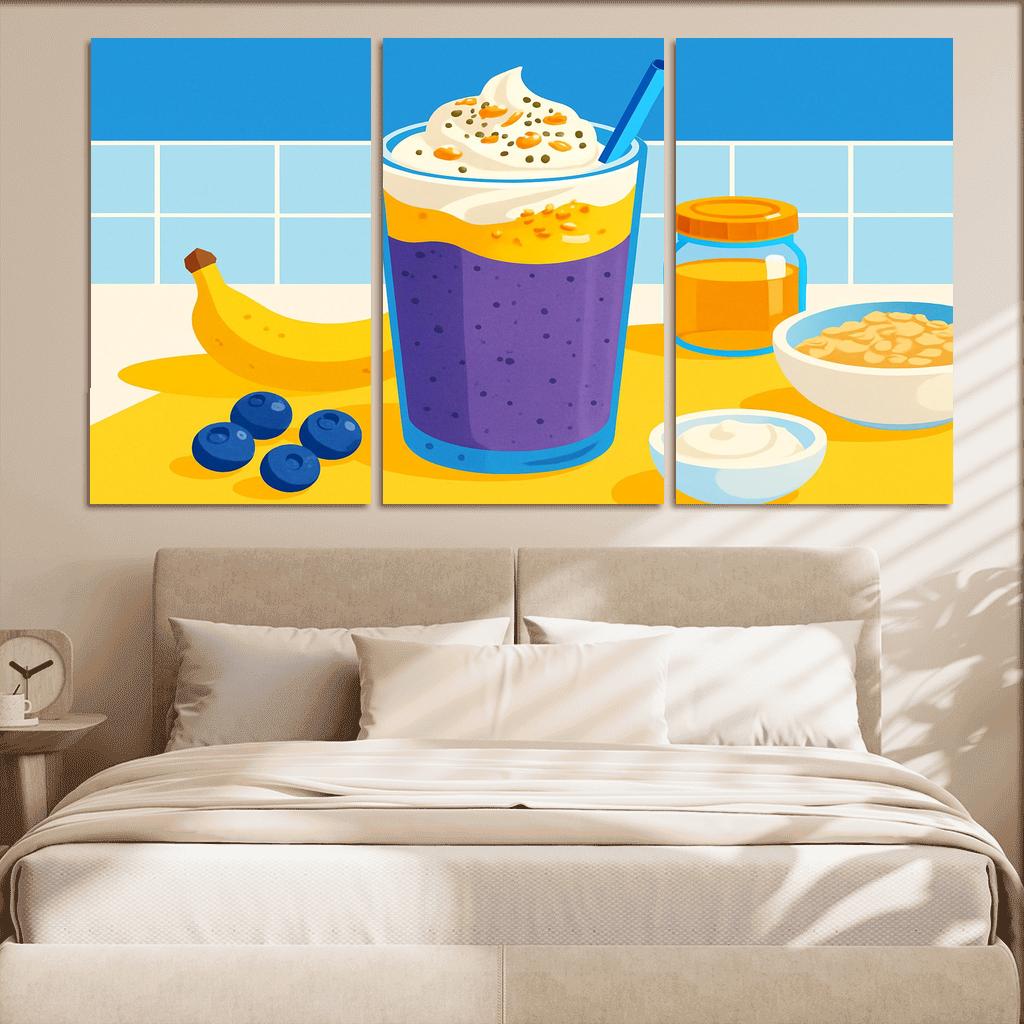 Blueberry Banana Sunshine Smoothie wall decor