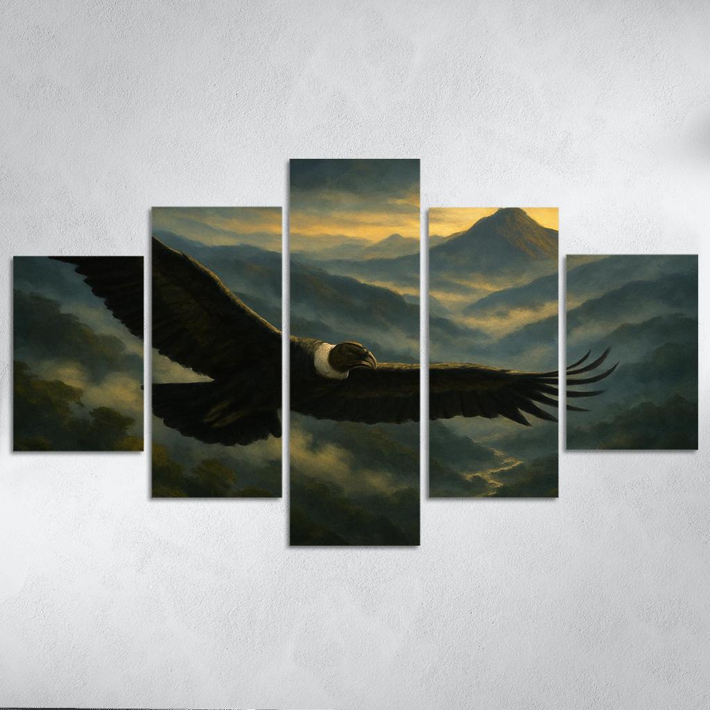 Andean Condor Soaring Above Cloud Forest modern paintings frame