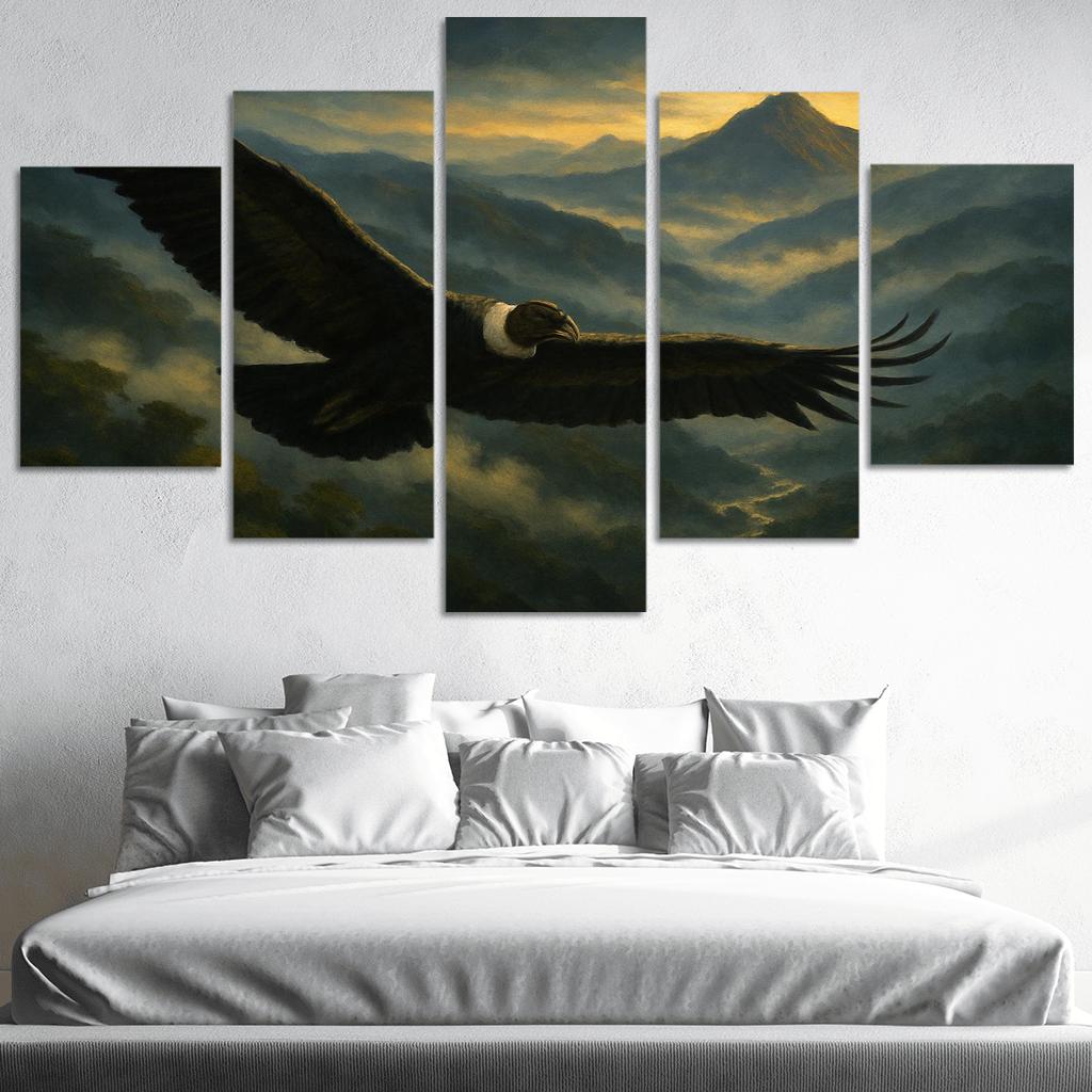 Andean Condor Soaring Above Cloud Forest modern paintings frame