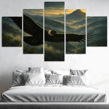 Andean Condor Soaring Above Cloud Forest modern paintings frame