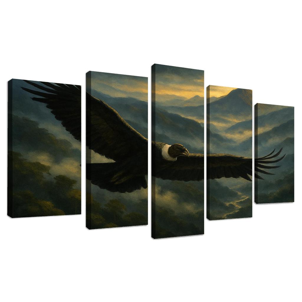 Andean Condor Soaring Above Cloud Forest modern paintings frame