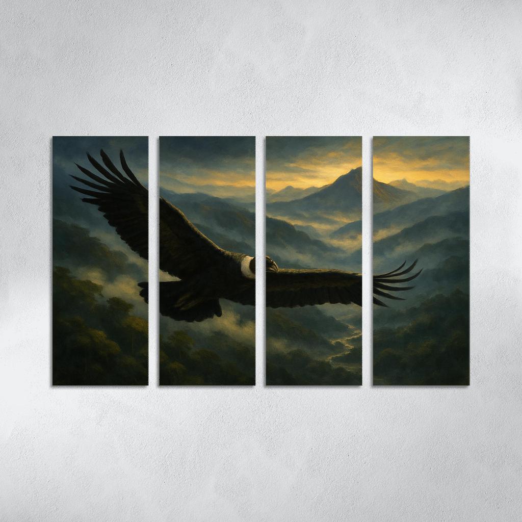 Andean Condor Soaring Above Cloud Forest modern paintings frame