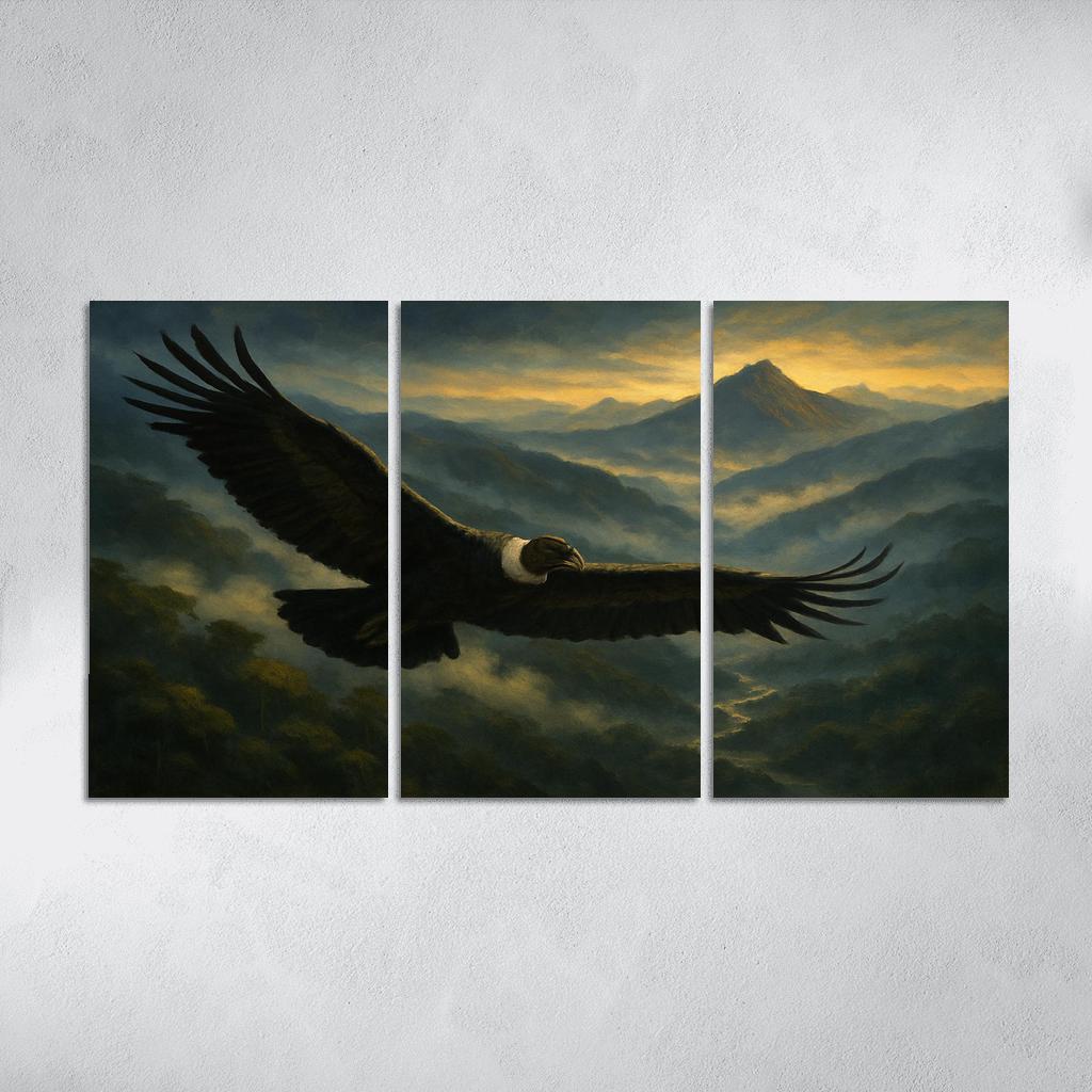 Andean Condor Soaring Above Cloud Forest modern paintings frame