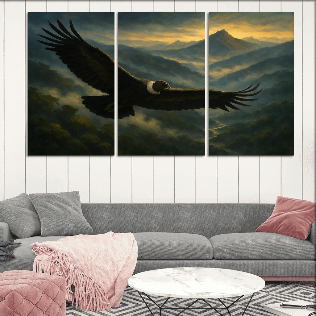 Andean Condor Soaring Above Cloud Forest modern paintings frame