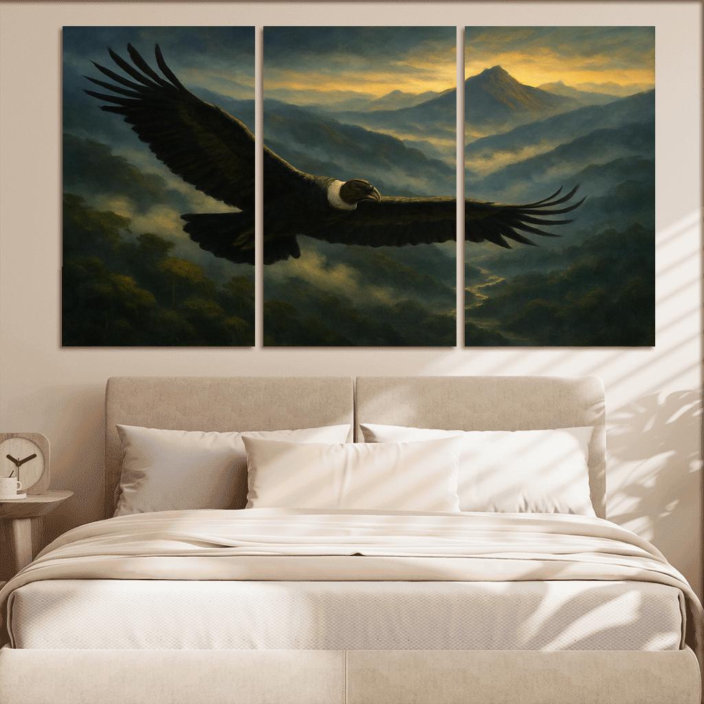 Andean Condor Soaring Above Cloud Forest modern paintings frame