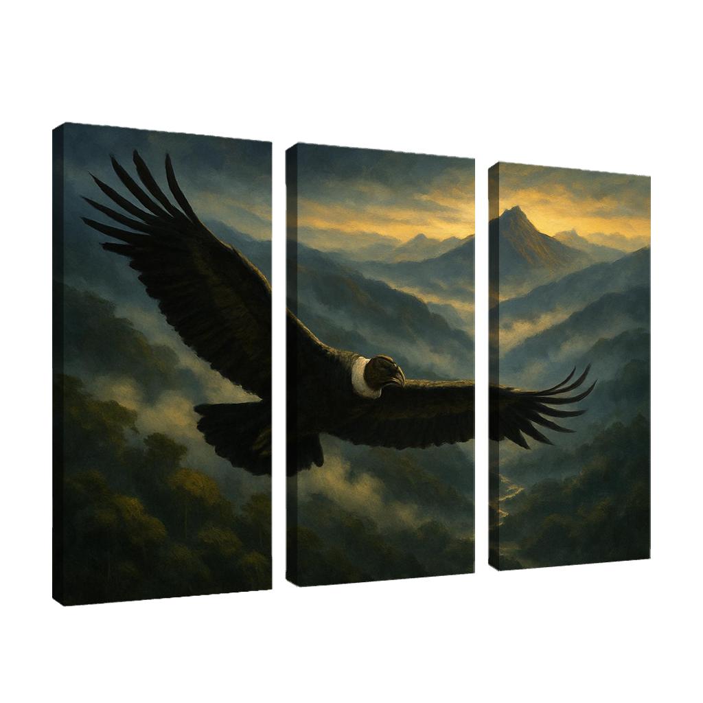 Andean Condor Soaring Above Cloud Forest modern paintings frame