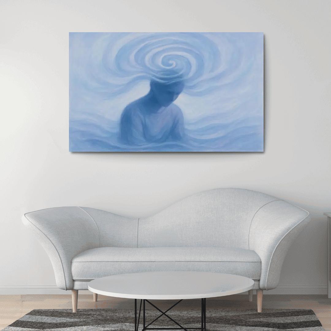 Silent Echoes The Art Of Mental Health Awareness abstract paintings frame