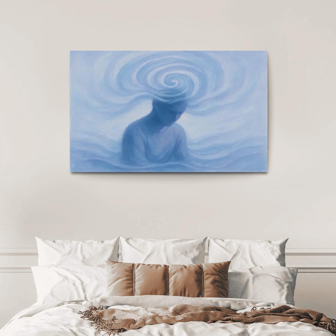 Silent Echoes The Art Of Mental Health Awareness abstract paintings frame