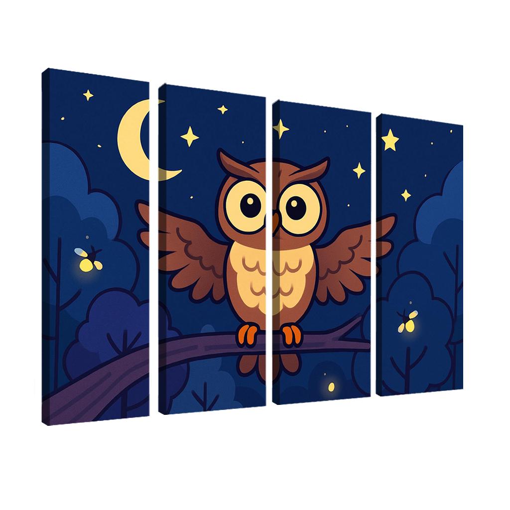 Mystical Forest Owl Teaching Night Sky premium artwork frames
