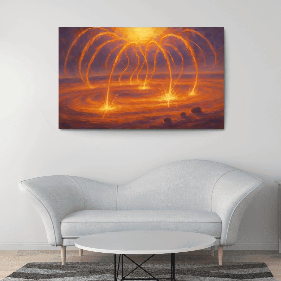 Coronal Rain Over A Young Stars Disk custom paintings frame