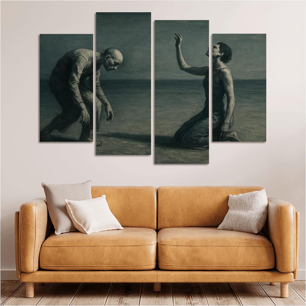Butoh Shadow Duet oil paintings frame