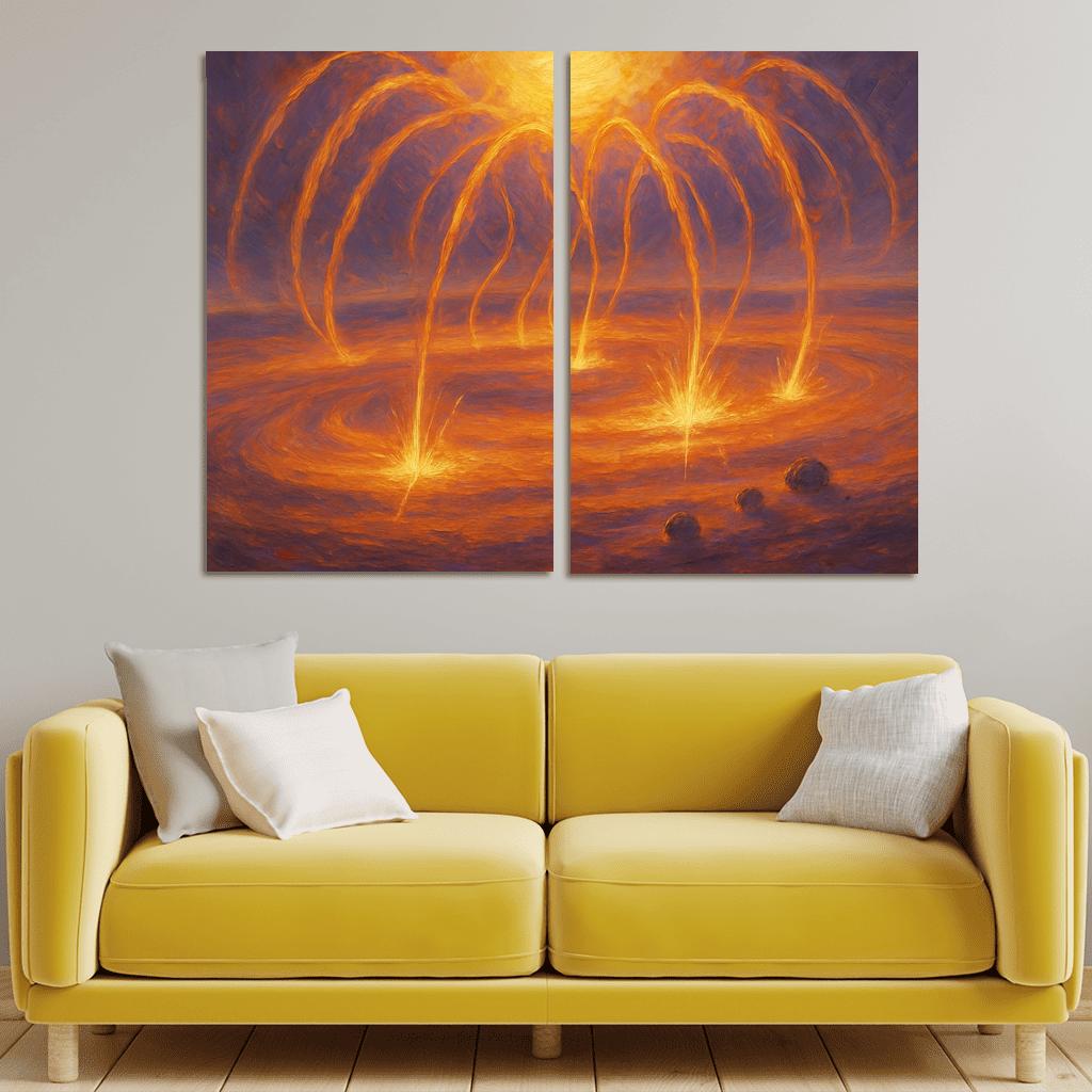 Coronal Rain Over A Young Stars Disk custom paintings frame