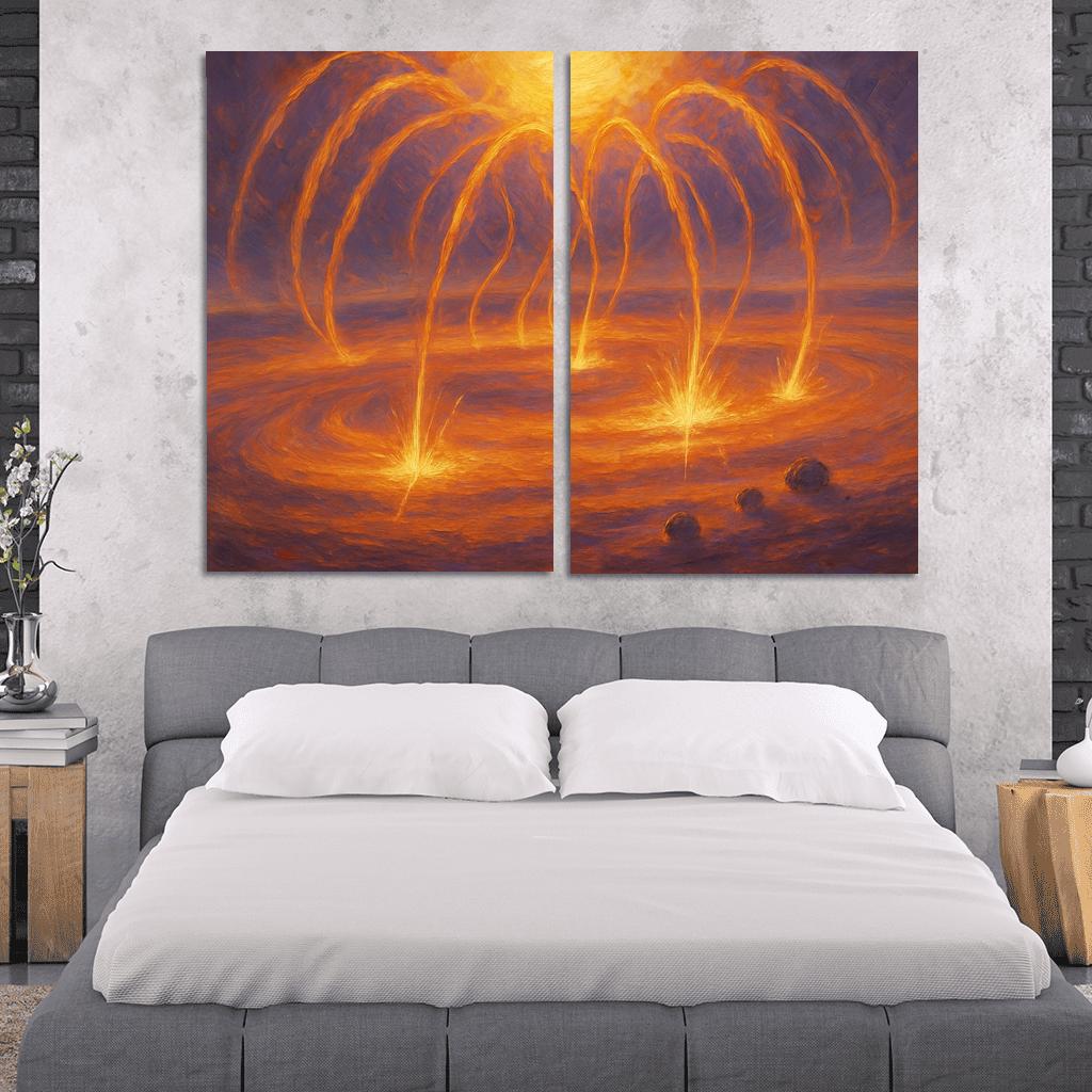 Coronal Rain Over A Young Stars Disk custom paintings frame