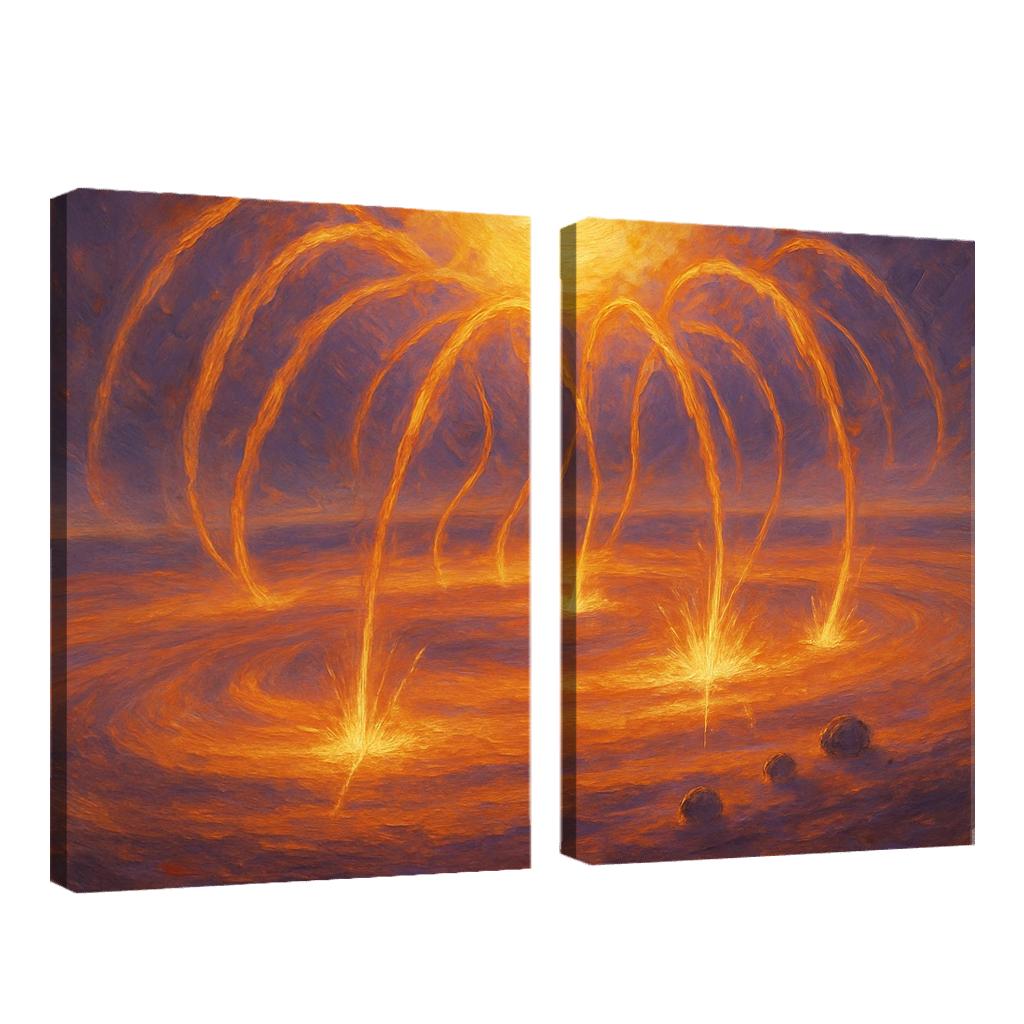 Coronal Rain Over A Young Stars Disk custom paintings frame