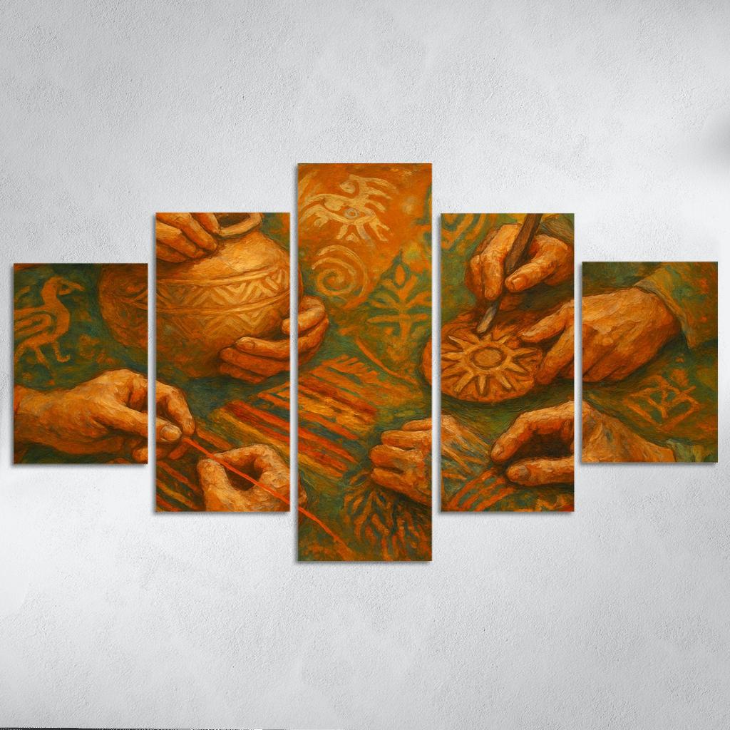 Guardians Of Heritage Preserving Cultural Identity Through Art multi-panel paintings