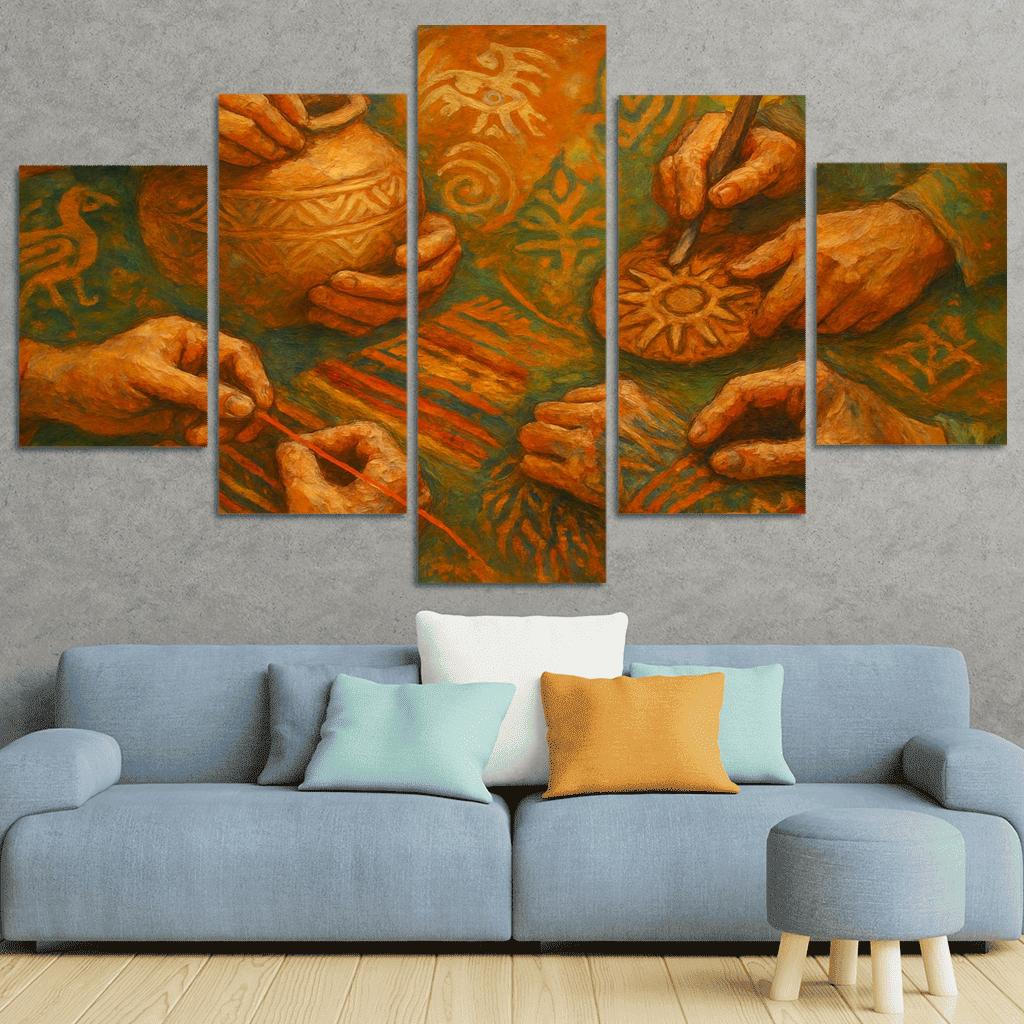 Guardians Of Heritage Preserving Cultural Identity Through Art multi-panel paintings