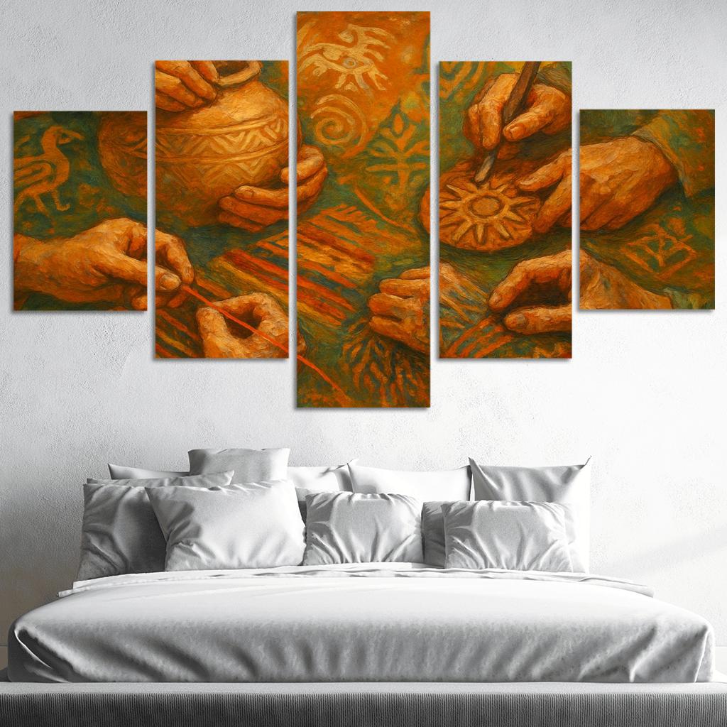 Guardians Of Heritage Preserving Cultural Identity Through Art multi-panel paintings