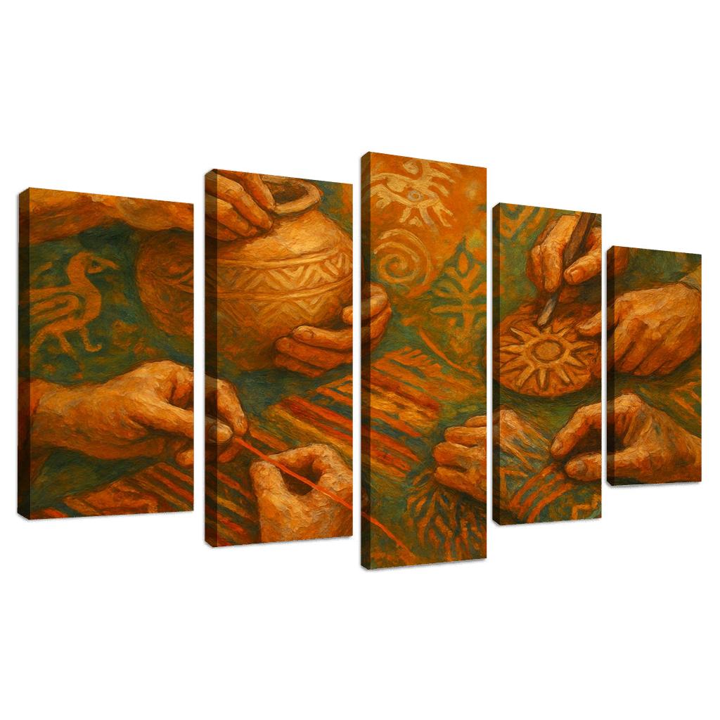 Guardians Of Heritage Preserving Cultural Identity Through Art multi-panel paintings