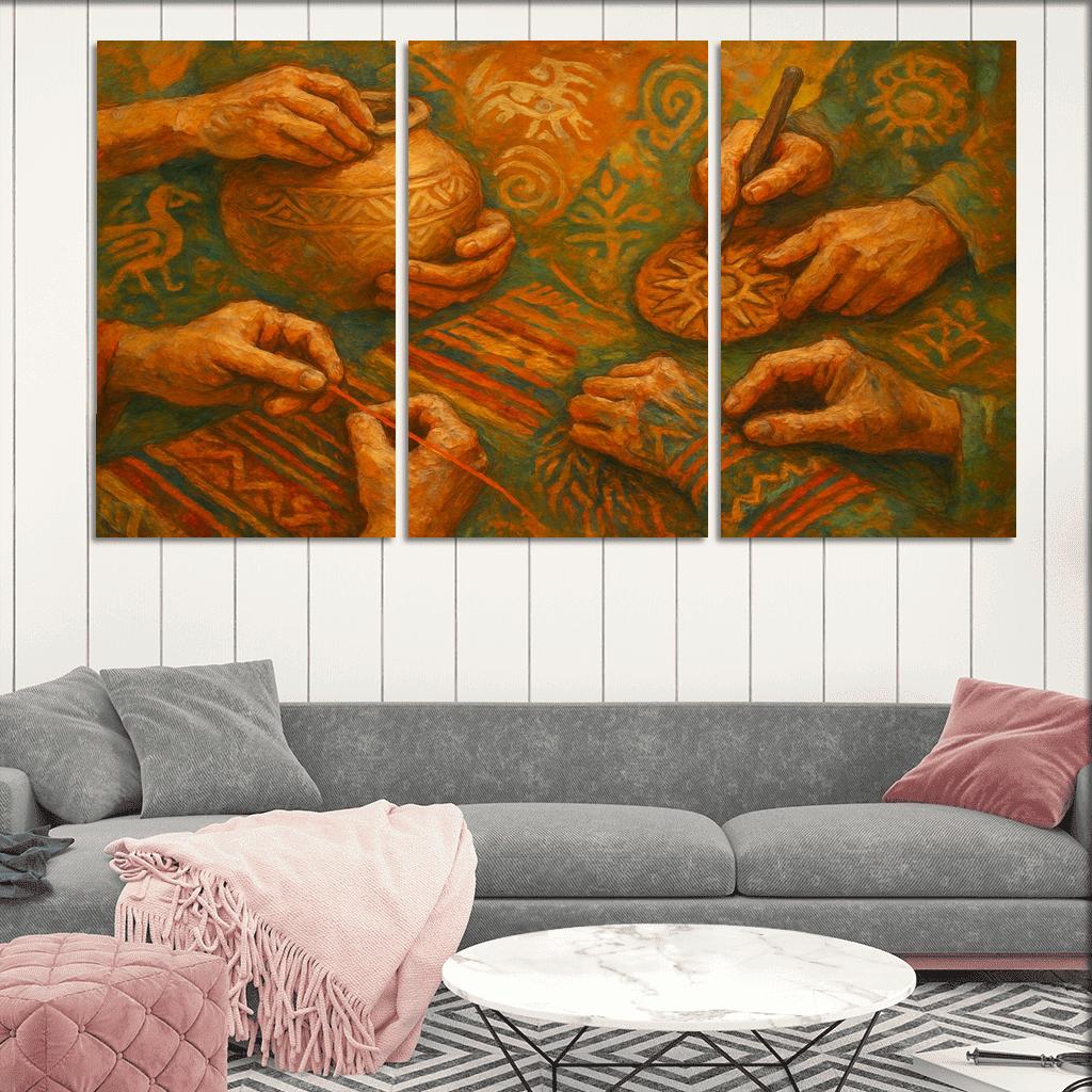 Guardians Of Heritage Preserving Cultural Identity Through Art multi-panel paintings