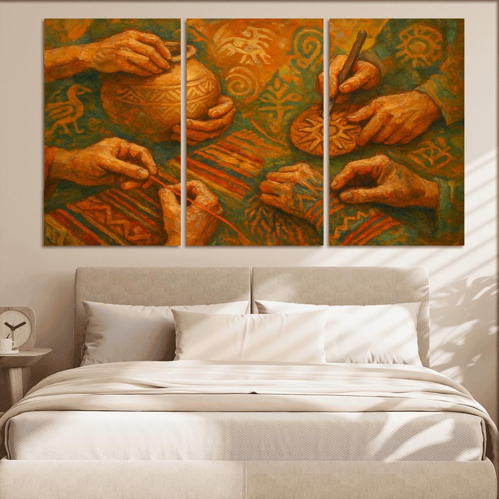 Guardians Of Heritage Preserving Cultural Identity Through Art multi-panel paintings