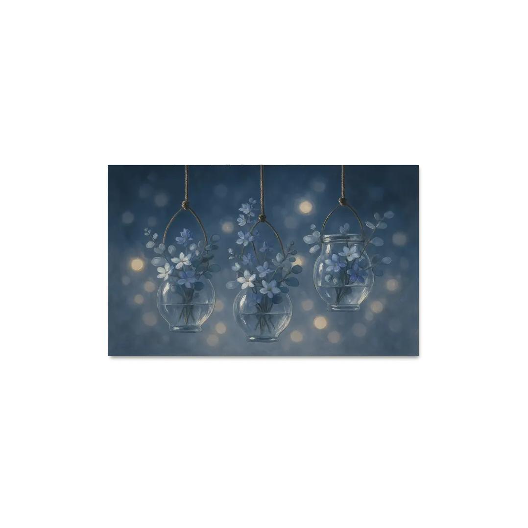 Moonlit Garden Lanterns multi-panel paintings