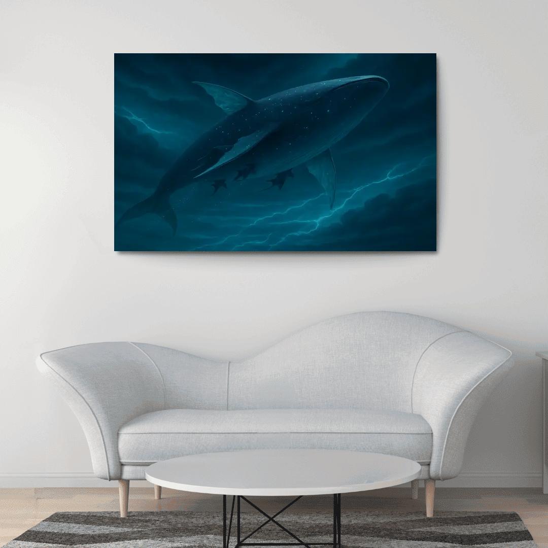 Sapphire Aether Leviathan modern paintings frame