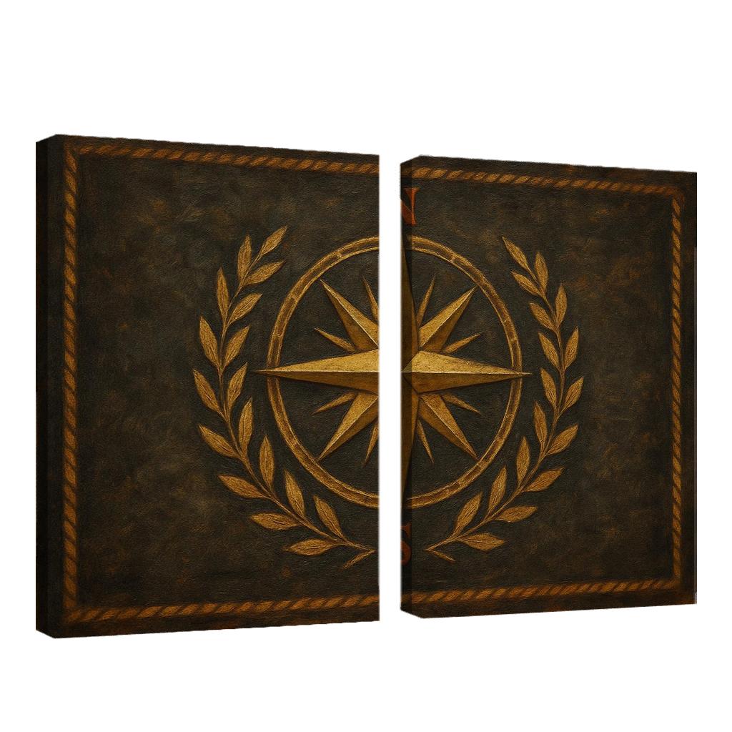 Aureate Compass Historical Merchant Flag canvas paintings frame