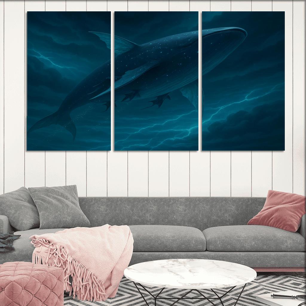 Sapphire Aether Leviathan modern paintings frame
