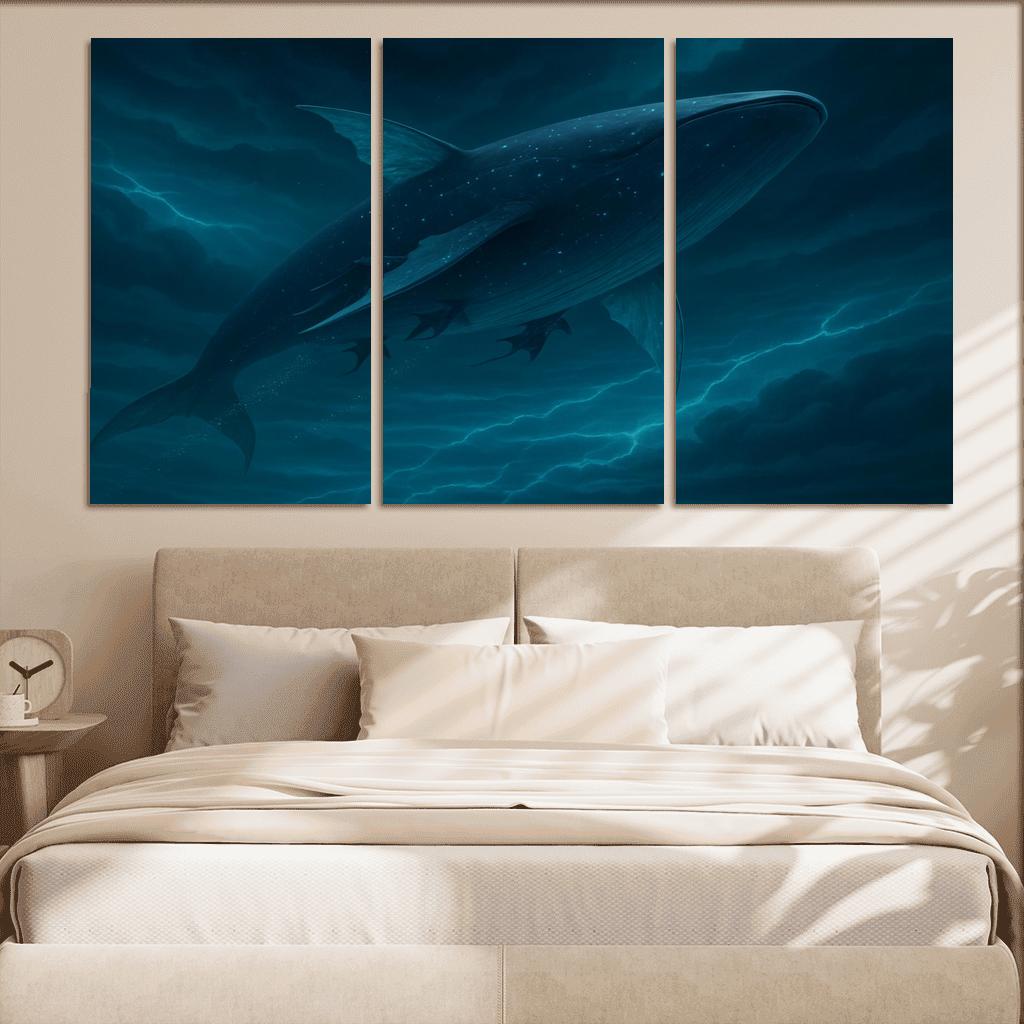Sapphire Aether Leviathan modern paintings frame
