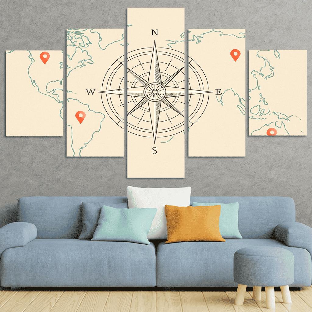 Whispers Of The Compass Rose canvas paintings frame