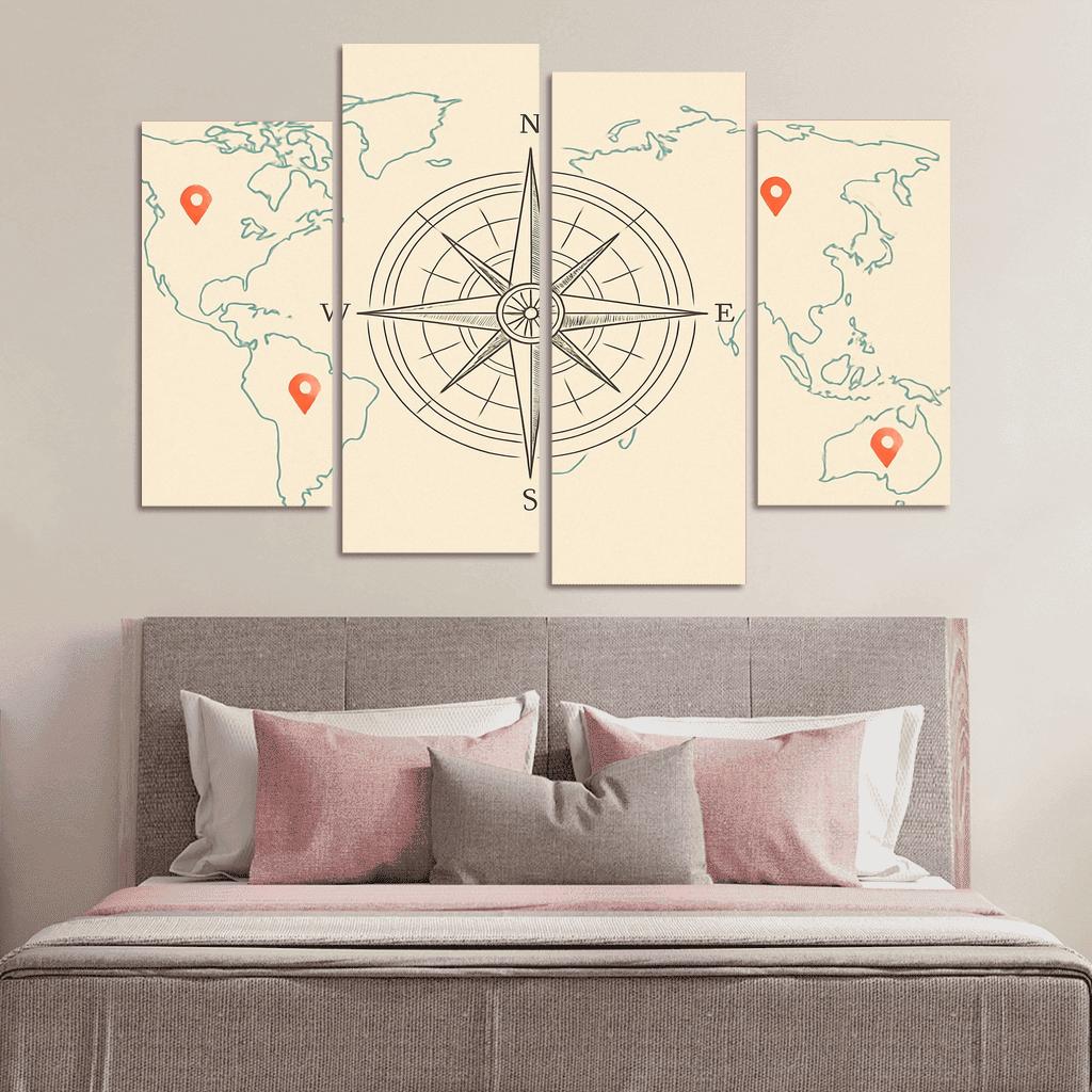 Whispers Of The Compass Rose canvas paintings frame