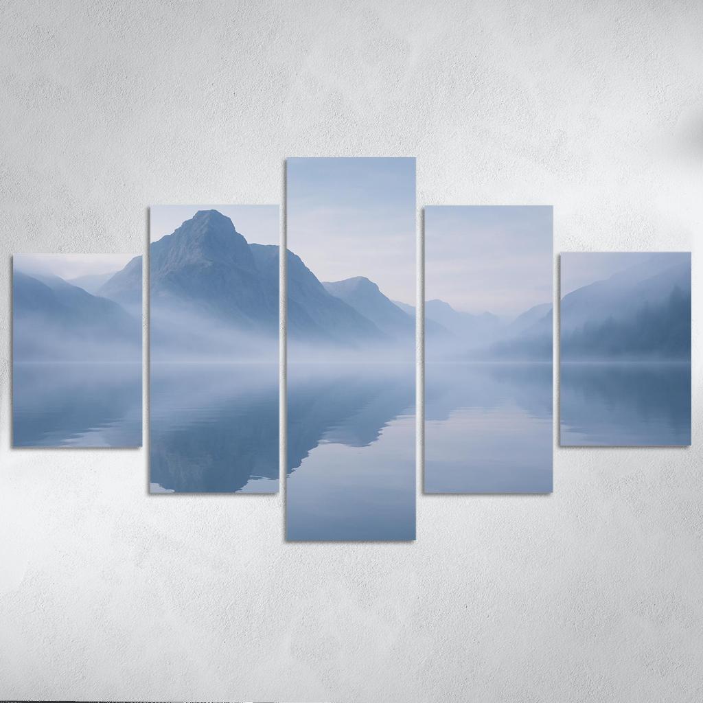 The Silken Mist Over Glassy Mountain Lake custom paintings frame
