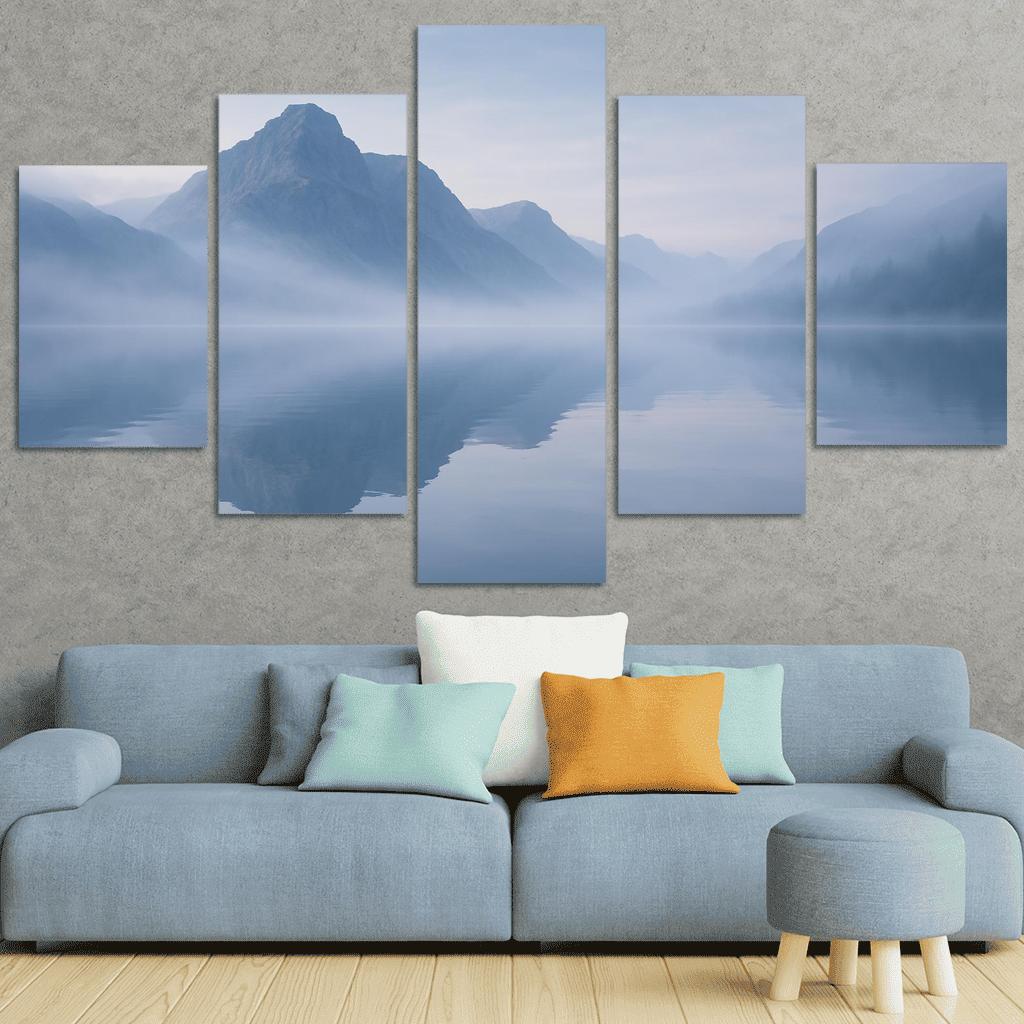 The Silken Mist Over Glassy Mountain Lake custom paintings frame