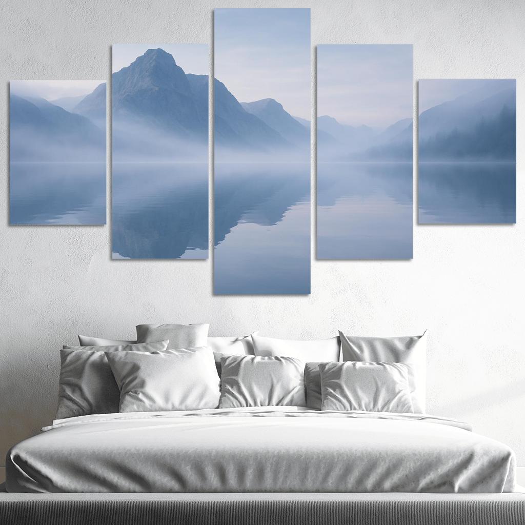 The Silken Mist Over Glassy Mountain Lake custom paintings frame