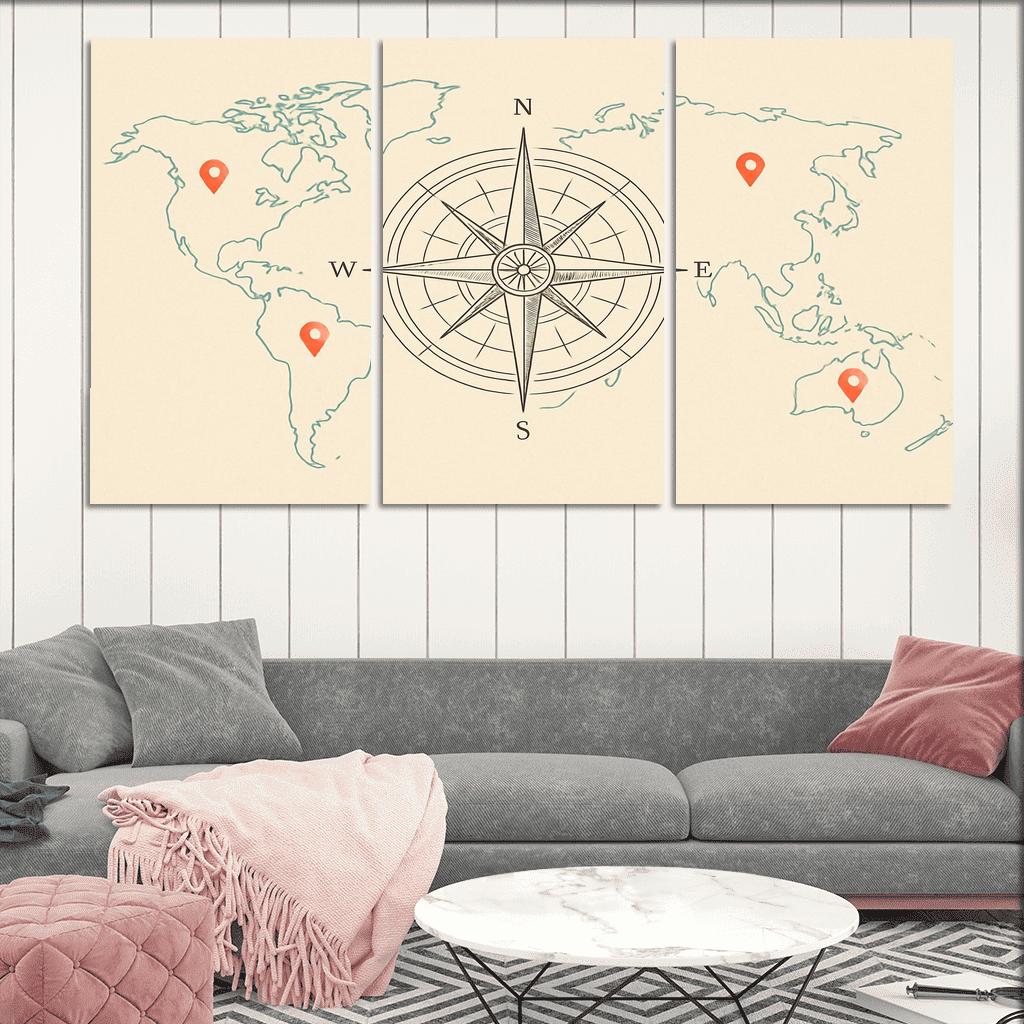Whispers Of The Compass Rose canvas paintings frame