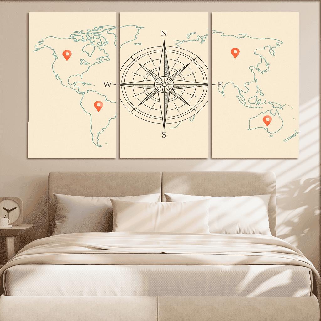 Whispers Of The Compass Rose canvas paintings frame