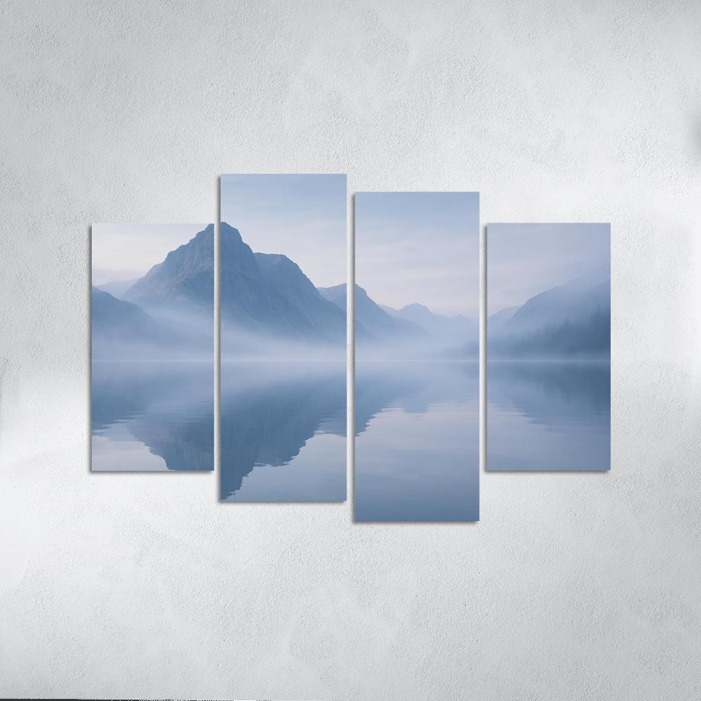 The Silken Mist Over Glassy Mountain Lake custom paintings frame