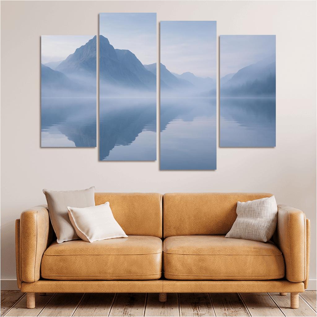 The Silken Mist Over Glassy Mountain Lake custom paintings frame