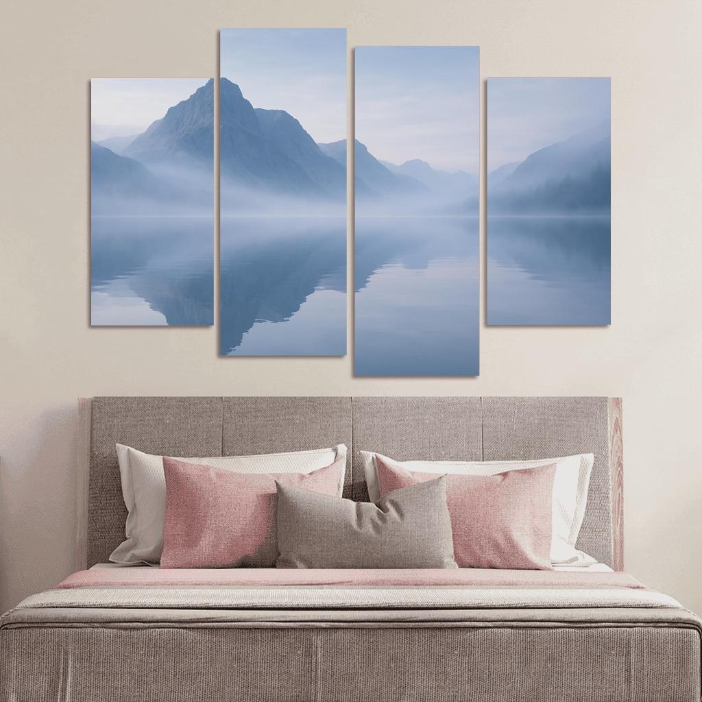 The Silken Mist Over Glassy Mountain Lake custom paintings frame