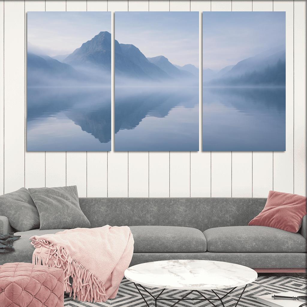 The Silken Mist Over Glassy Mountain Lake custom paintings frame