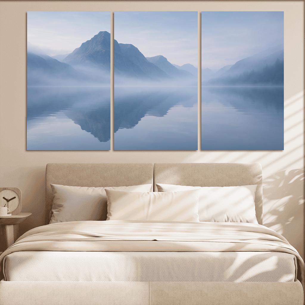 The Silken Mist Over Glassy Mountain Lake custom paintings frame