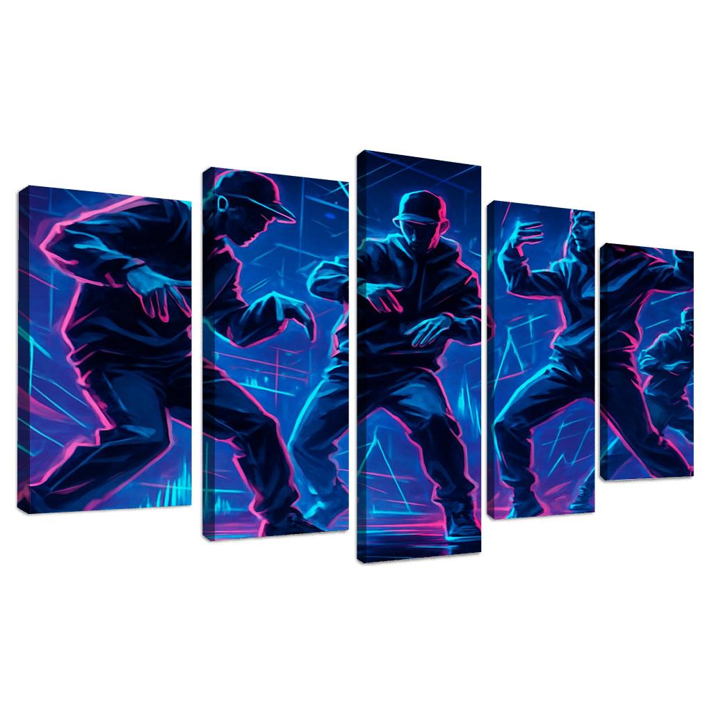 Neon Pulse Cyber Rhythm Dance canvas paintings frame