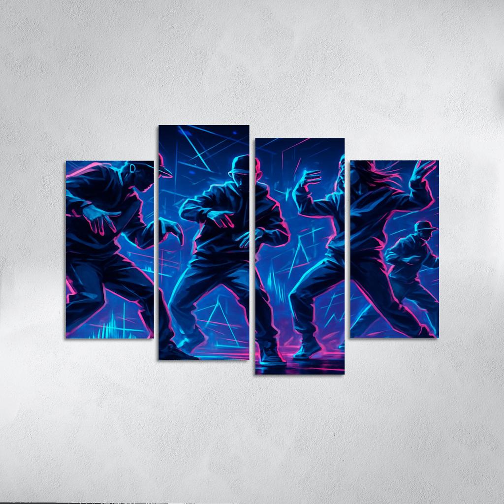 Neon Pulse Cyber Rhythm Dance canvas paintings frame